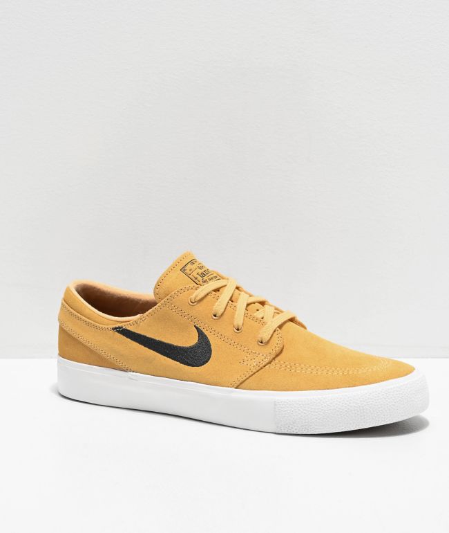 vlees vacature grillen Nike SB Janoski Gold, Anthracite & White Suede Skate Shoes