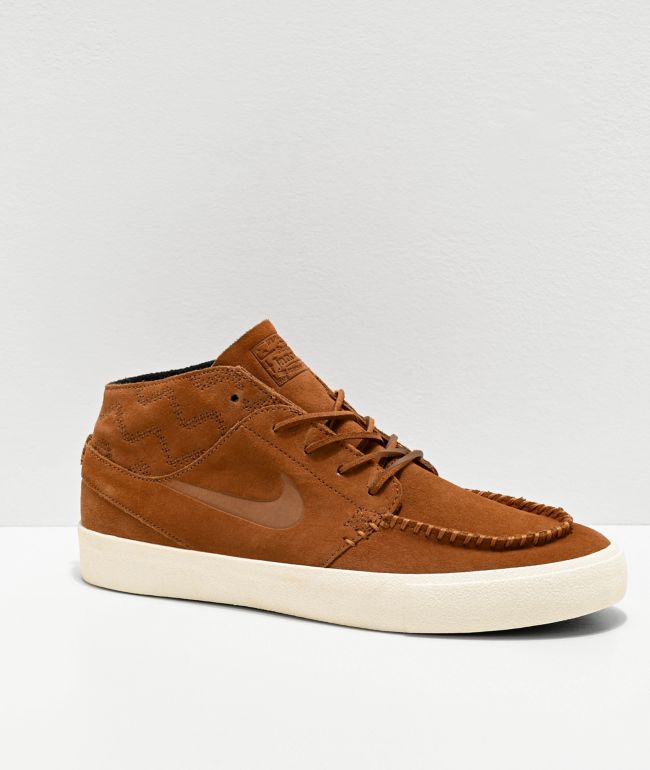 Nike SB Janoski Mid RM Crafted zapatos de skate marrones y blancos | Zumiez