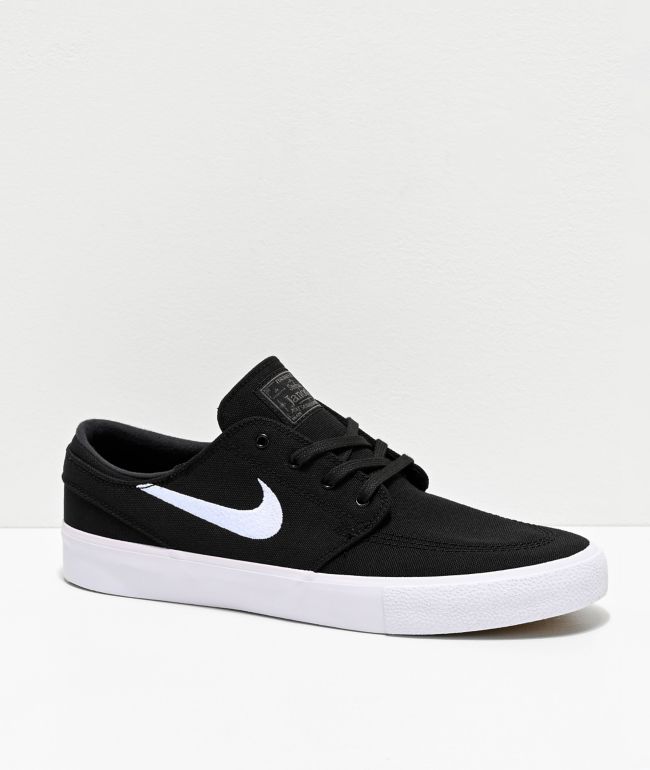 Nike SB Janoski RM Black & White Canvas Skate Shoes