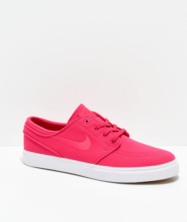 knuffel Stoffig verkeer Nike SB Janoski Rush Pink & White Canvas Skate Shoes