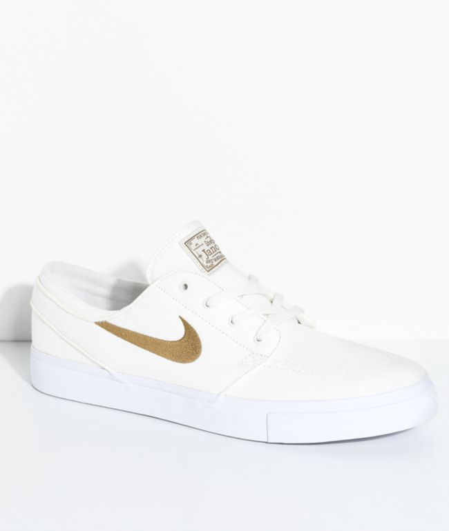 nike sb janoski golden beige & white suede skate shoes