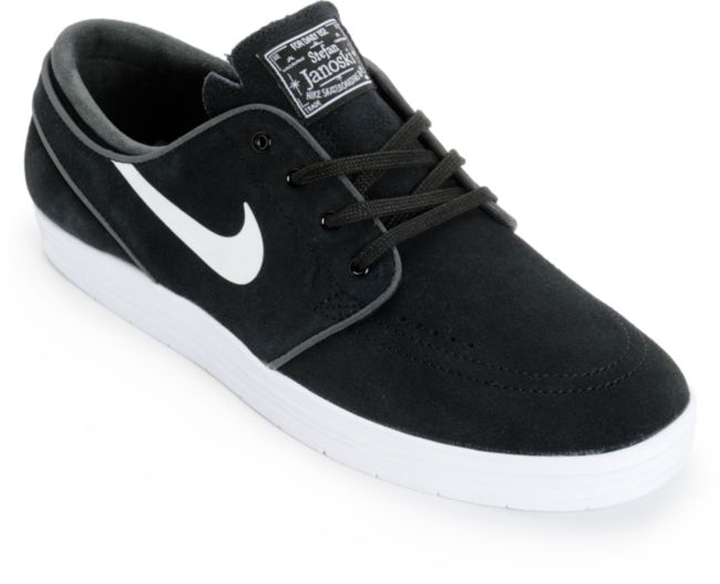 Nike SB Lunar Stefan Janoski zapatos de skate negro y blanco | Zumiez
