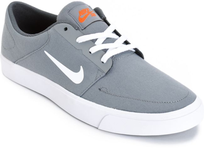 gray and orange nike dunks
