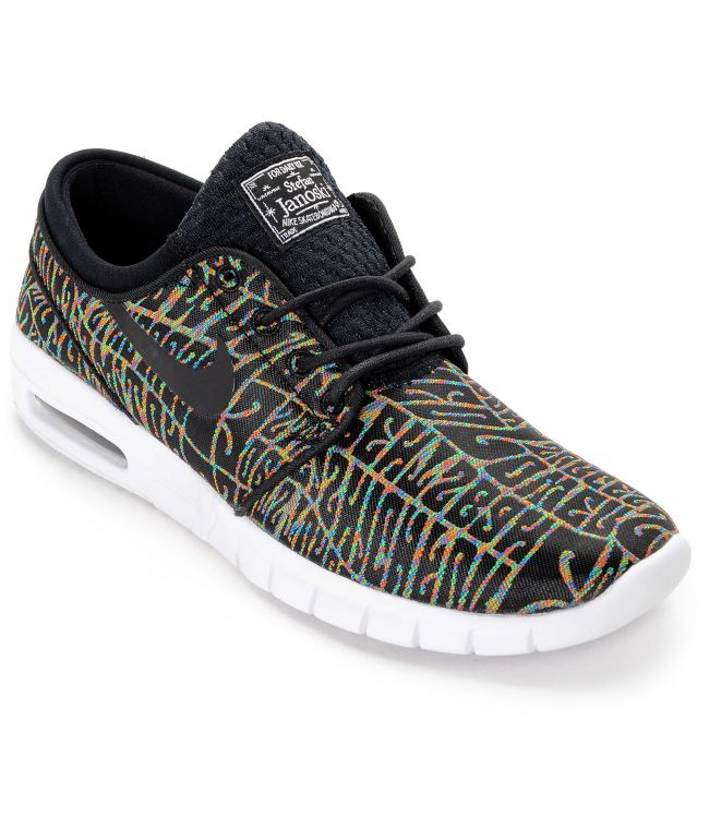 Nike SB Stefan Janoski Max Premium zapatos multicolor en negro, blanco y  multi | Zumiez