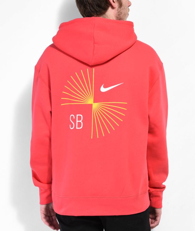 Nike Sun Stripes Sudadera con capucha roja