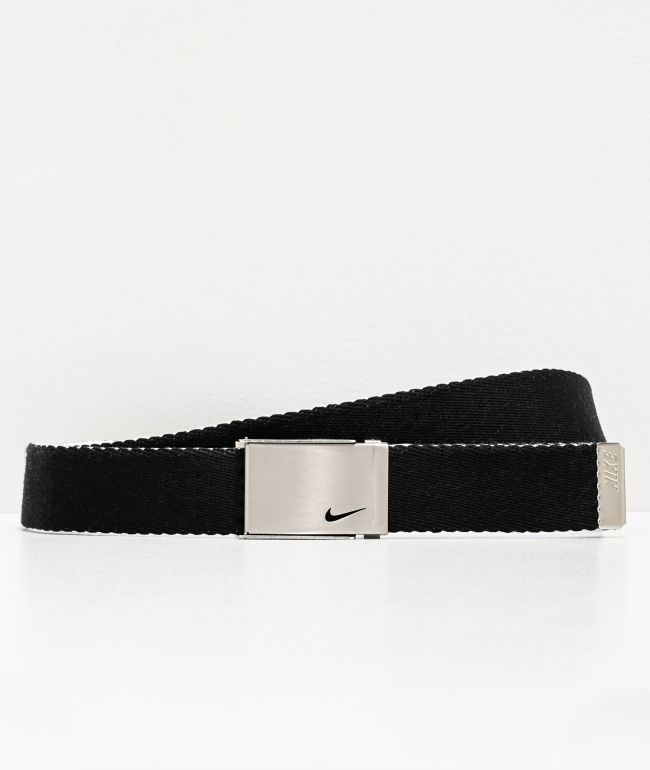 Nike cinturón tejido reversible negro y blanco 