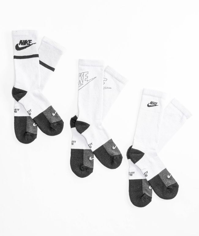 hospital Constituir Cuervo Nike paquete de 3 calcetines blancos