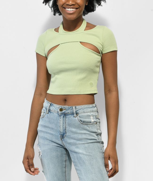 Ninth Hall Leia Cut Out camiseta corta verde 