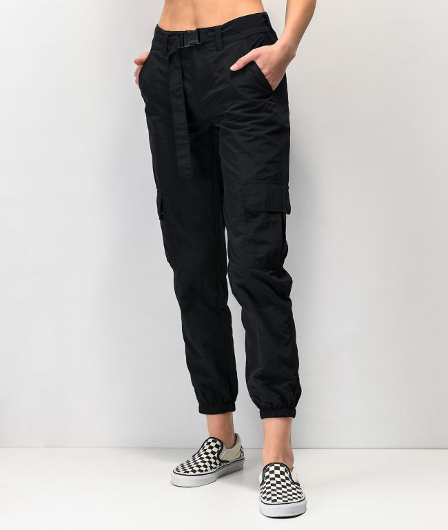 Ninth Hall Raines Buckle Belt Black Cargo Pants