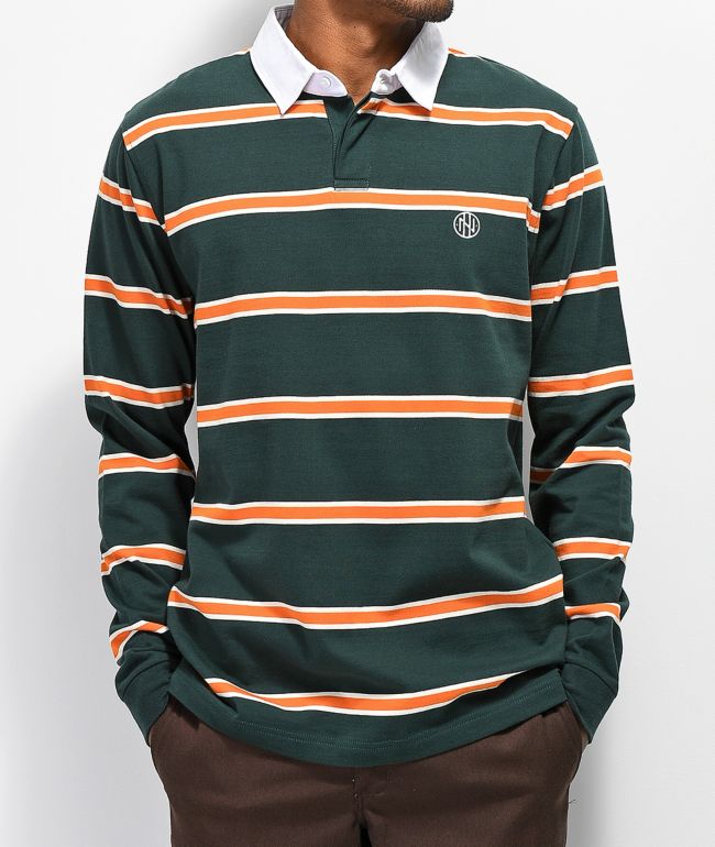 amatør Merchandising pause Ninth Hall Ruggers Gray & Orange Long Sleeve Polo Shirt