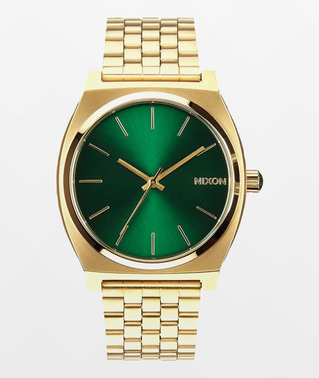 Nixon Time Teller reloj analógico en verde y color oro