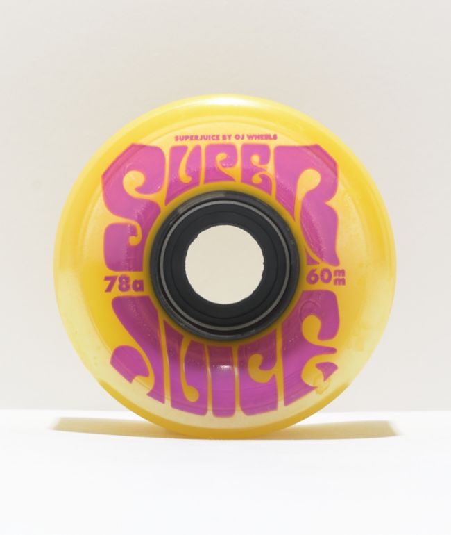OJ Super Juice 60mm 78a Yellow Cruiser Wheels