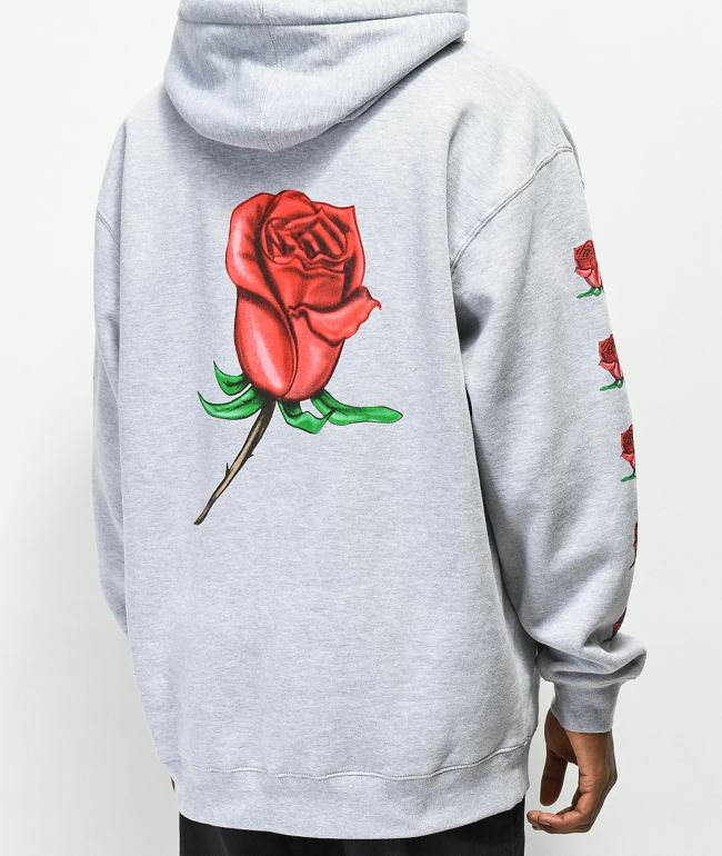 Obey Airbrushed Rose sudadera con capucha gris | Zumiez
