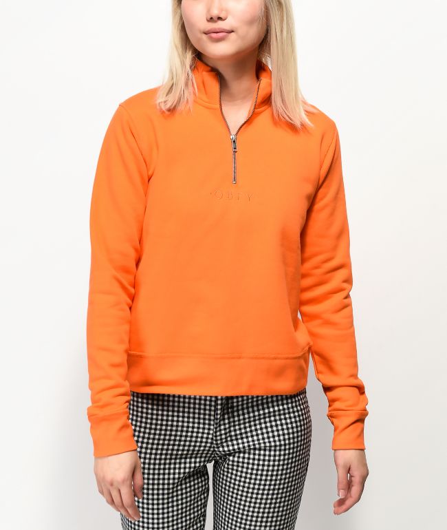 Obey Anya Orange Quarter Zip Pullover