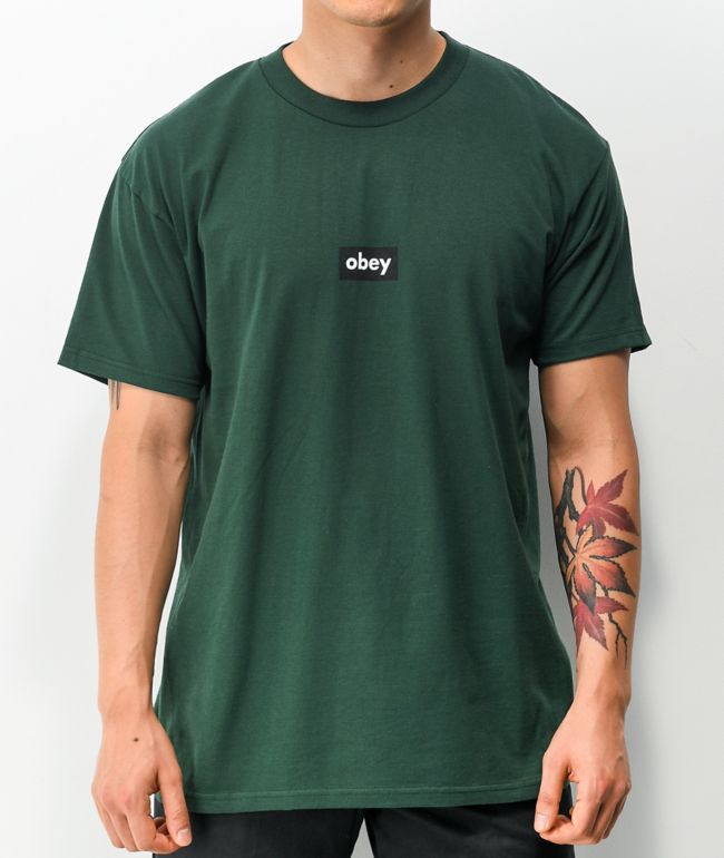 Obey Black Bar 2 camiseta verde