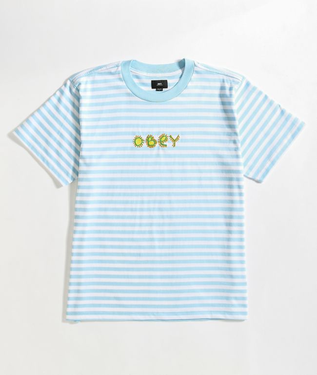 Obey Buggs Sky Blue \u0026 White Stripe Knit