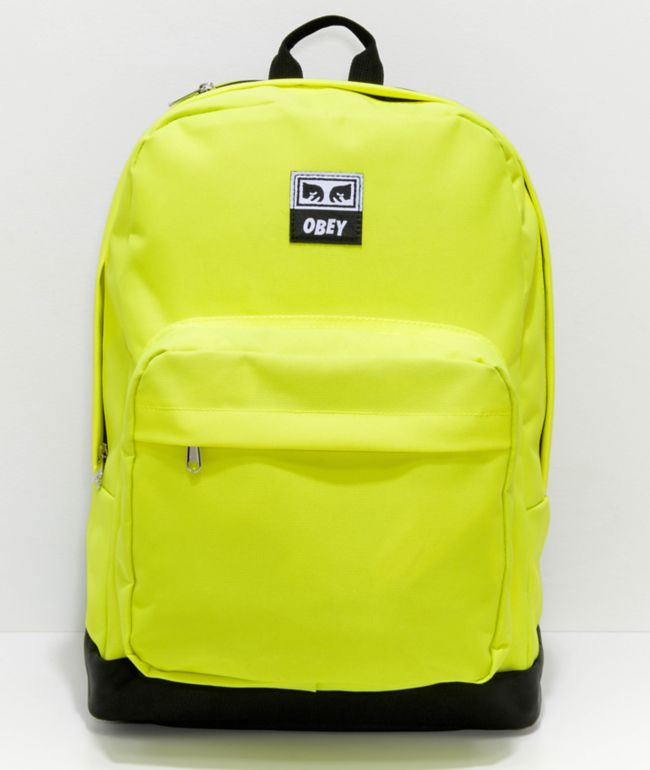 green and yellow backpack