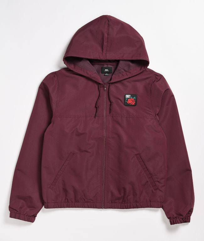 Obey Echo Burgundy Windbreaker Jacket