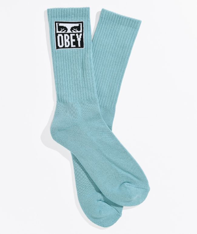 Obey Eyes Icon calcetines turquesa