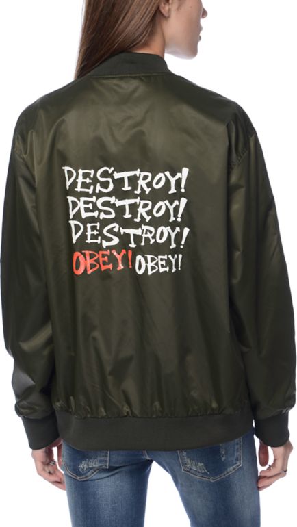 wmns hooligans satin bomber jacket