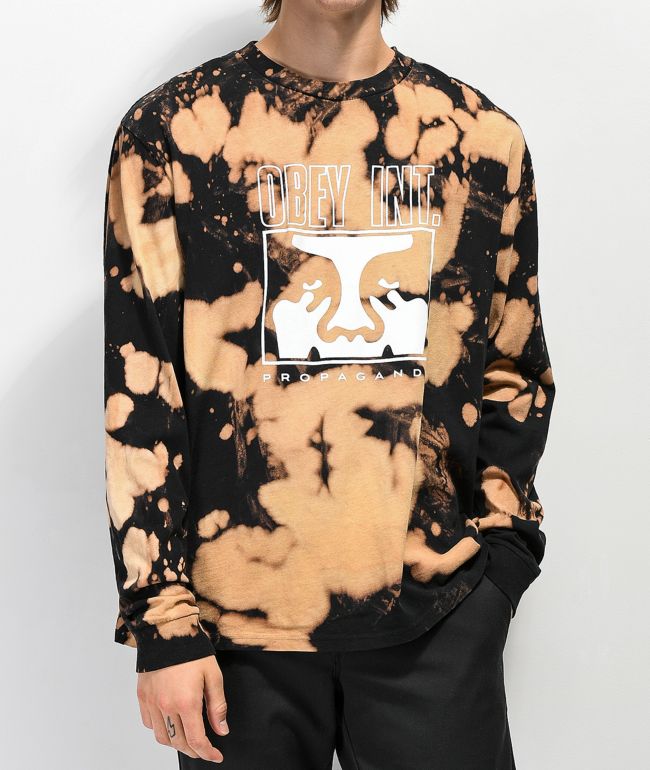 Obey Int. Icon Face Black Bleached Long Sleeve T-Shirt