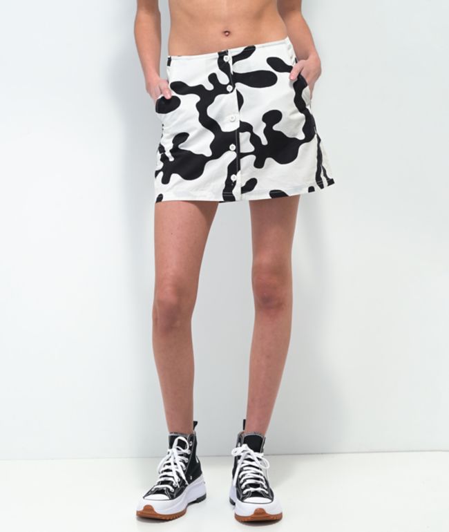 Obey Kyoto Black & White Mini Skirt