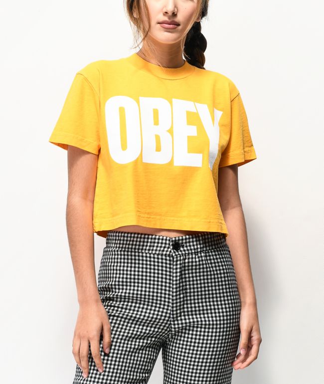 Obey Jeans Mango Mock Neck Crop T-Shirt