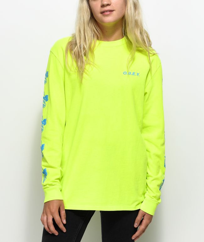 neon yellow long sleeve top