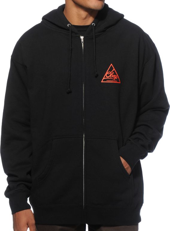 obey next round 2 black hoodie