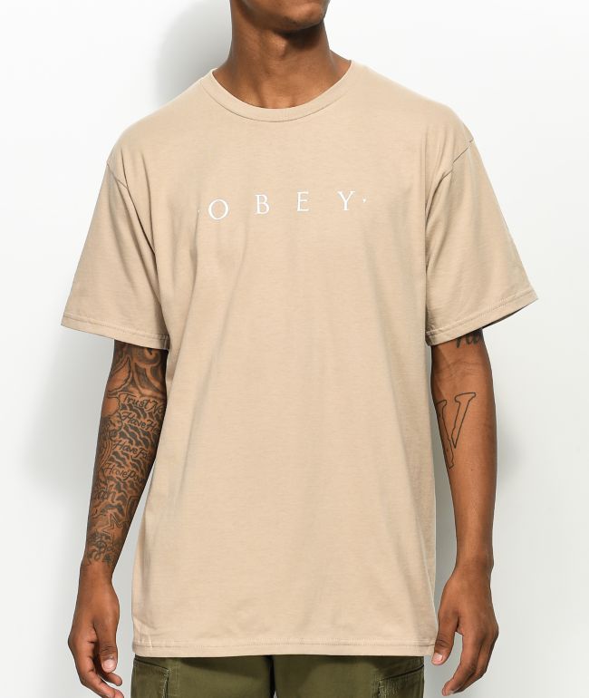 Obey Novel camiseta beige 