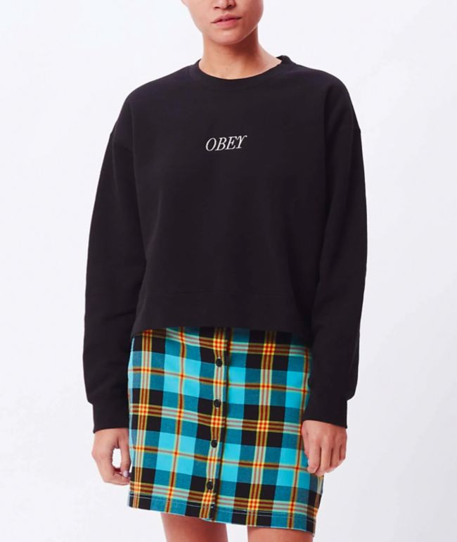 Obey Ornate Black Crewneck Sweatshirt