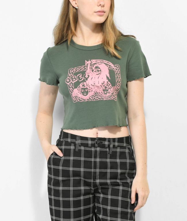 Obey Reaper Chain camiseta corta verde oscuro