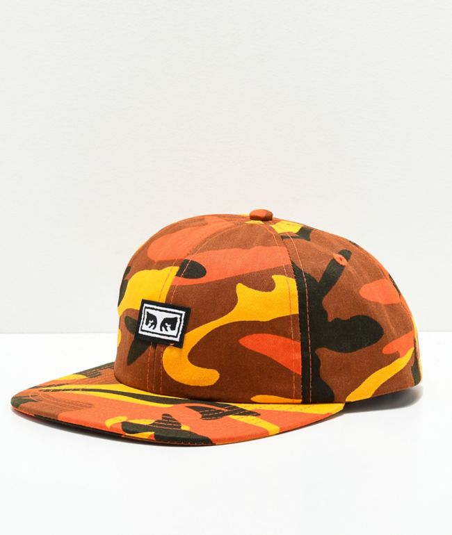 orange camouflage hat