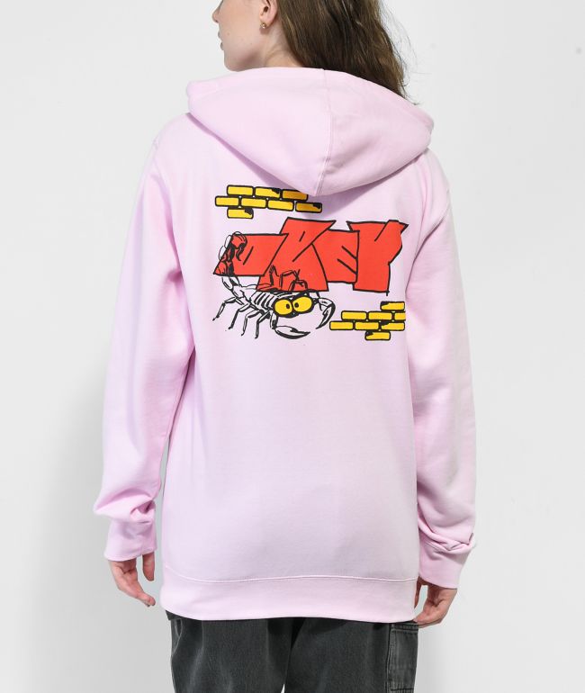 Obey Scorpion Pink Zip Hoodie