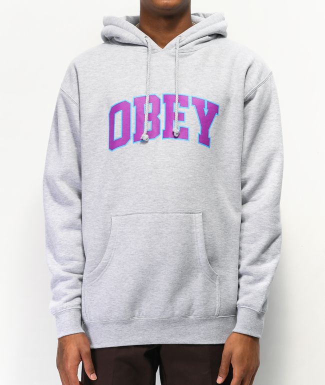 Gray obey hoodie cheap