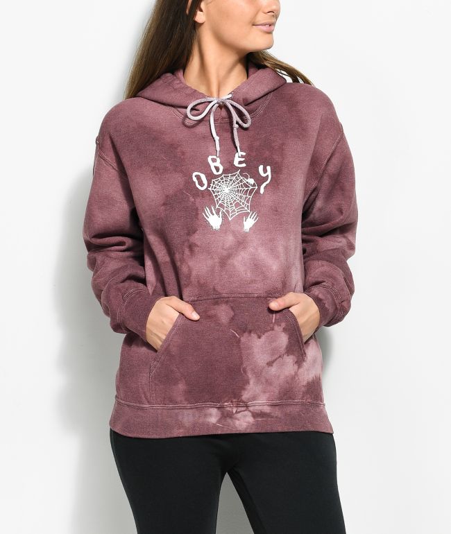burgundy obey hoodie