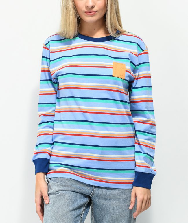 Odd Future Blue & Orange Stripe Long Sleeve T-Shirt