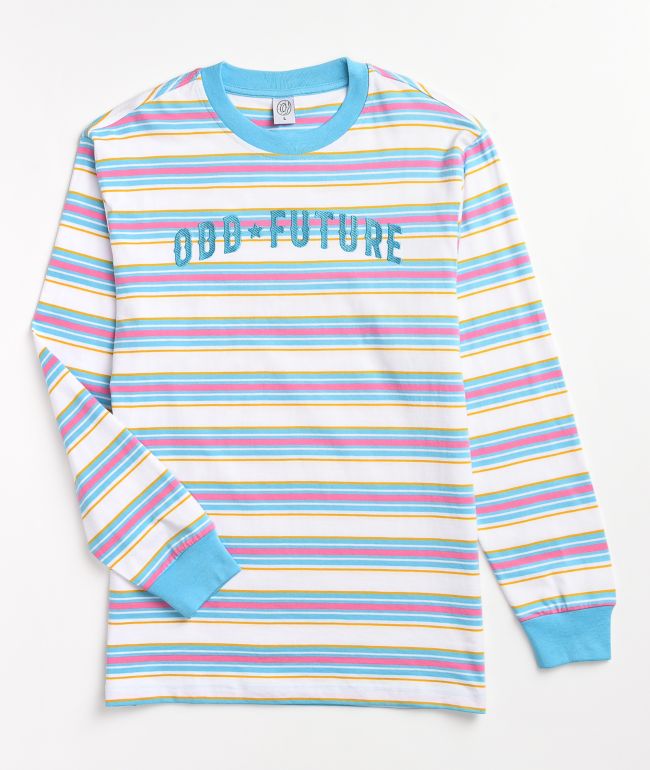 blue and white line t shirt