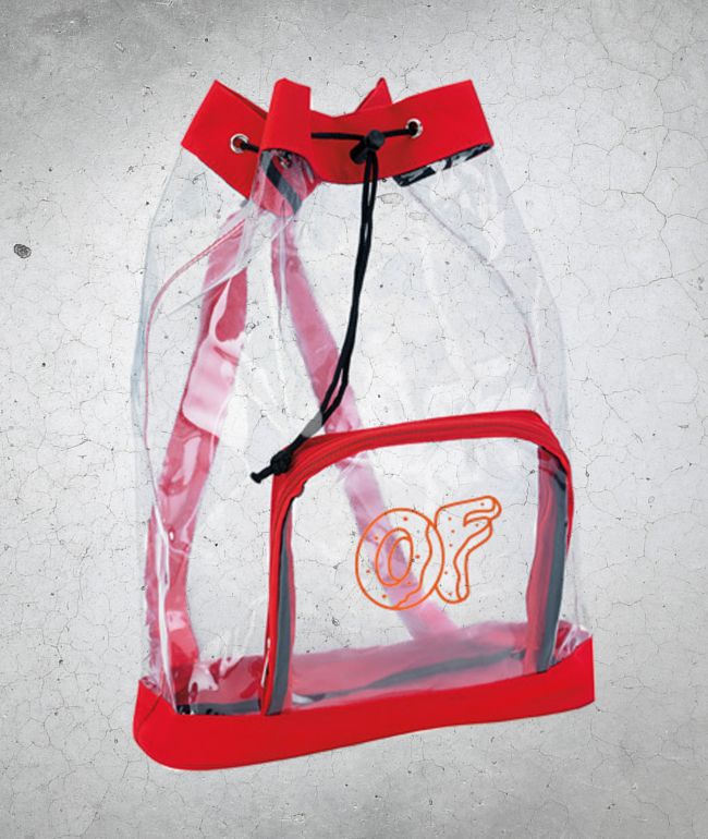 Odd Future Clear Red Drawstring Backpack