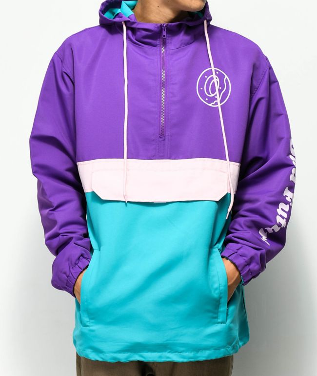 teal pink jacket