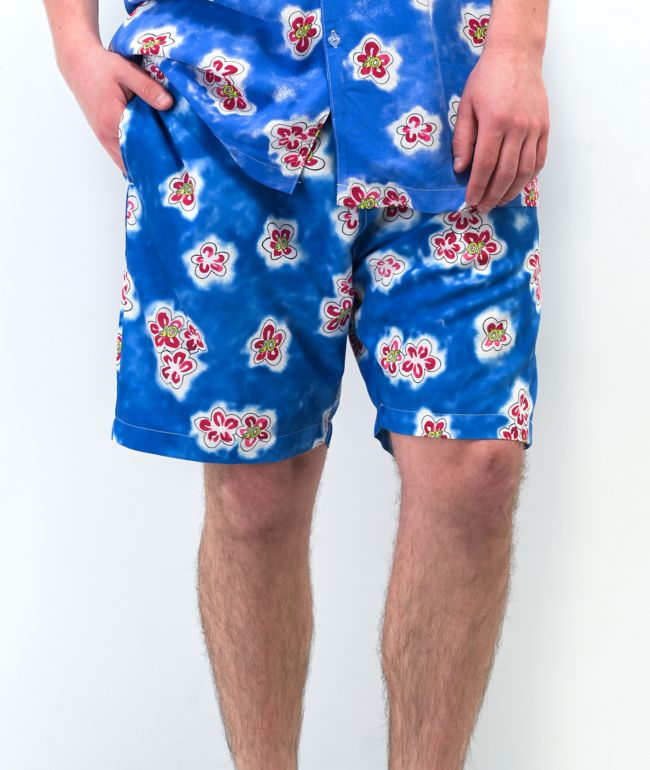 Odd Future Flowers shorts de baño azules y morados