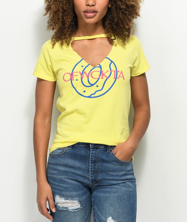 cutout v neck t shirt