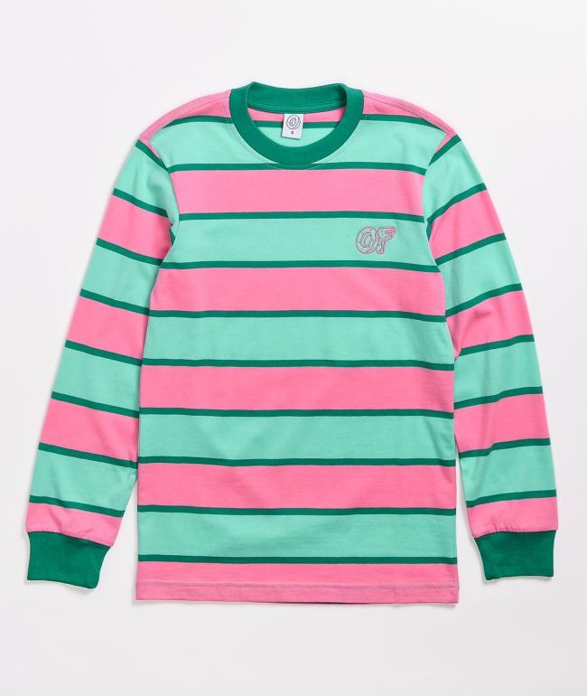 pink striped shirt long sleeve