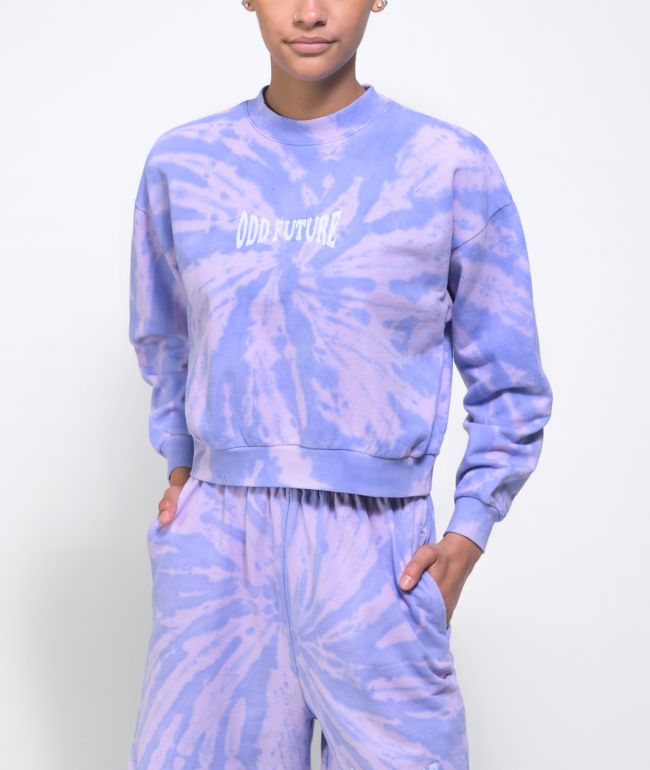 Purple tie dye sweatshirt clearance