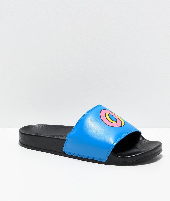 blue slide sandals