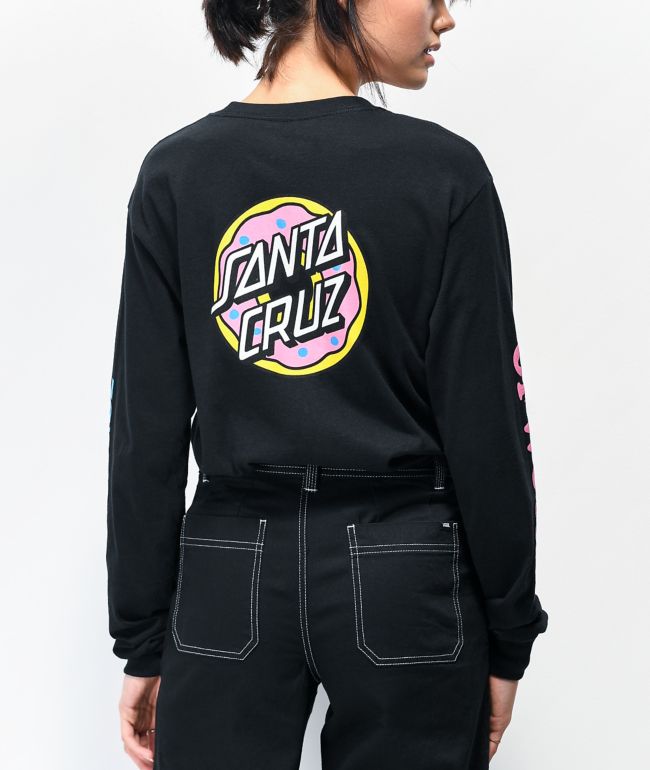 Odd Future x Santa Cruz Donut Hand Black Crop T-Shirt | Zumiez
