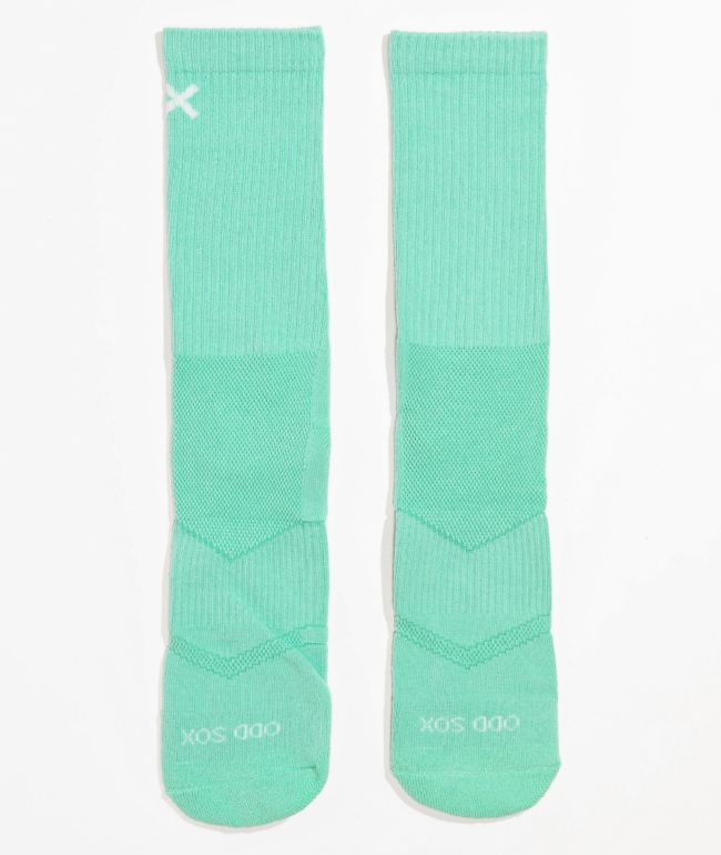 Odd Sox Basix Mint Green Crew Socks