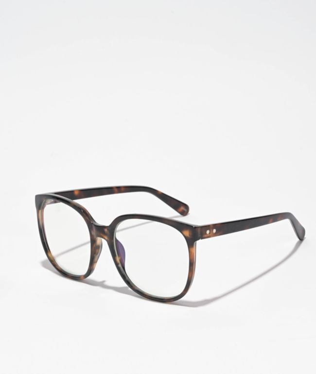 Oversize Square Tortoise Blue Light Glasses