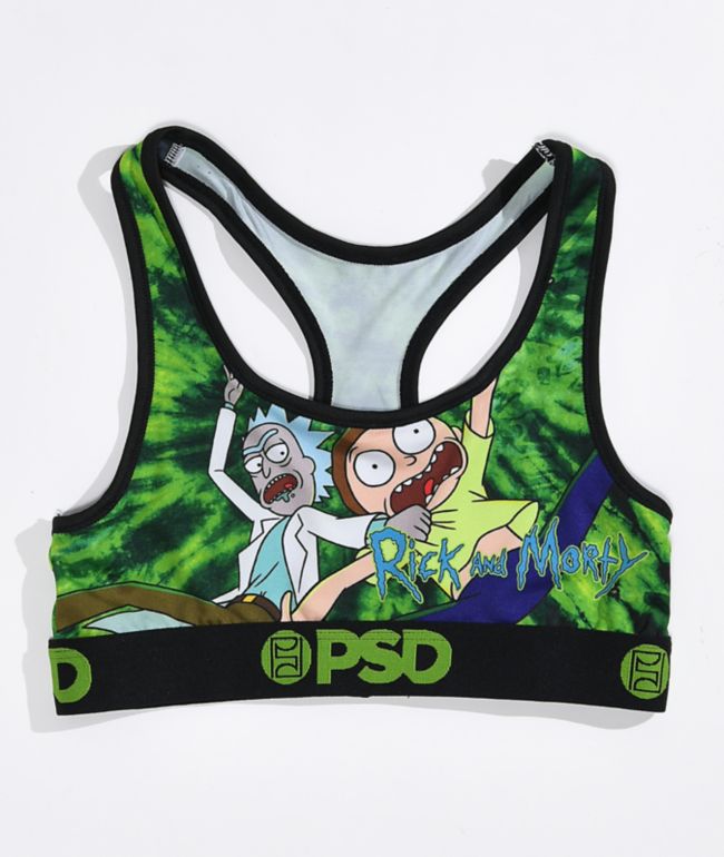 PSD x Rick and Morty Portal Green Tie Dye Sports Bra