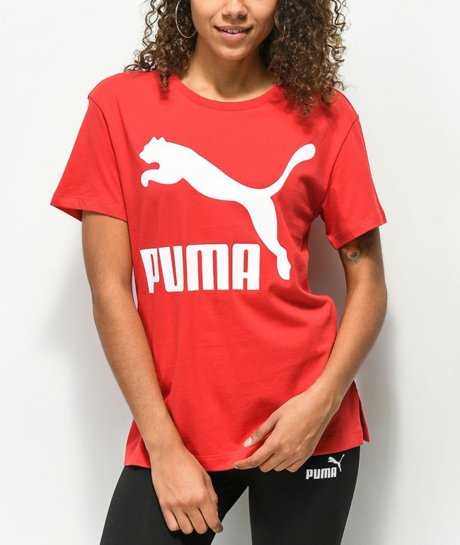 PUMA Classic Logo camiseta roja | Zumiez